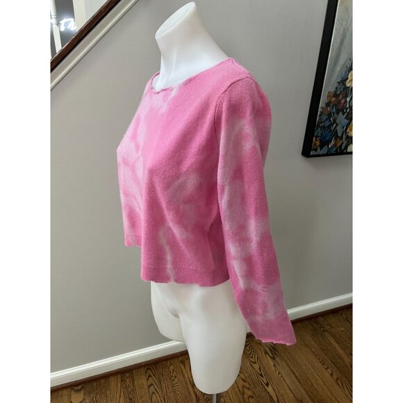 LoveShackFancy Shane Tie Dye Wool Cashmere Cropped Sweater Pink Size XS - Picture 5 of 7